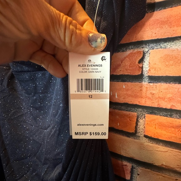 Alex evenings Modern Sheath Off-the-shoulder Sequins Sleeveless Bridesmaid prom - Picture 3 of 7